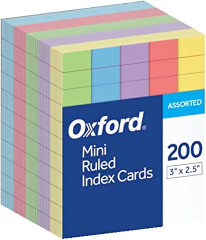 Oxford Mini Ruled Index Cards, 200 ea by Oxford