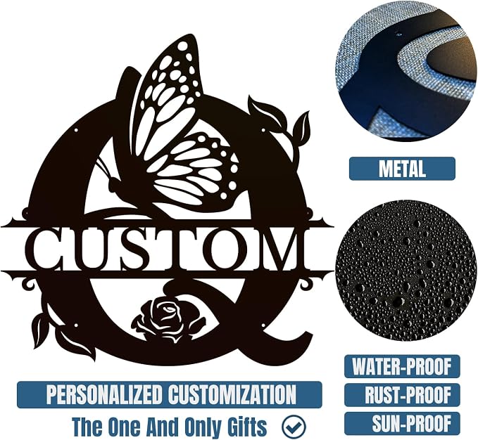 Personalized Custom Letter Name metal Signs, Custom Black Letter Monogram Wall - Image 6