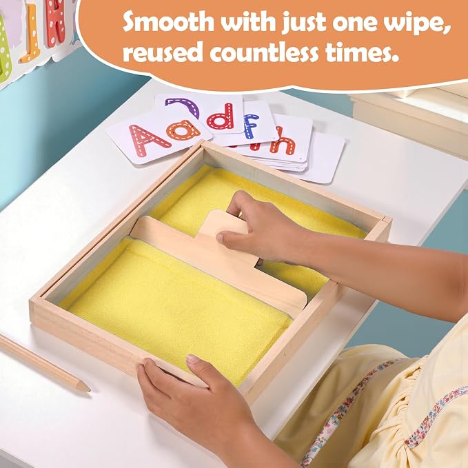 Montessori Sand Tray for Kids, Writing Play Sand Tray - Image 5