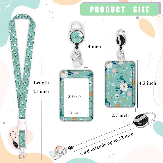 ID Badge Holder with Lanyard, Retractable ID Badge Card Holders Detachable Neck - Image 5
