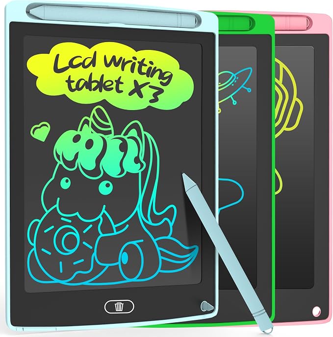 3 Pack LCD Writing Tablet, Colorful Toddler Drawing Tablet Doodle Board - Image 8