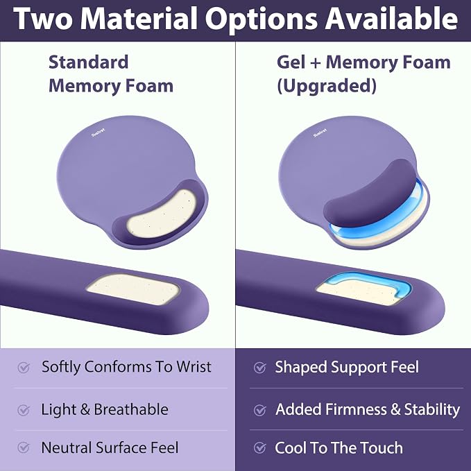 Sushret Mouse Pad and Keyboard Wrist Rest, 3-in-1 Gel Memory Foam Ergonomic - Image 5