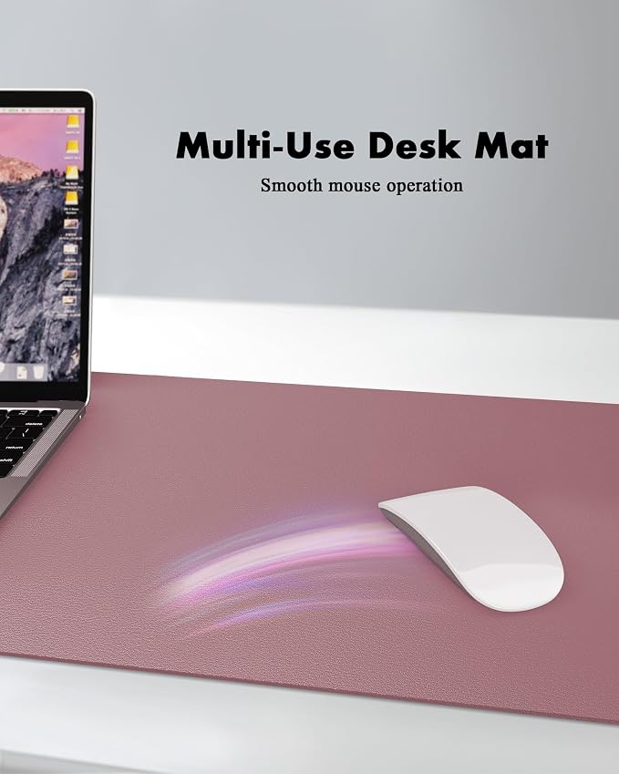 YSAGi Double-Sided Desk Pad, 31.5"x15.7"Leather Desk Mat, Eco Cork Desk Pad - Image 5