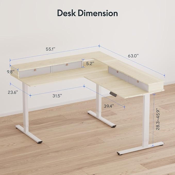 FLEXISPOT 63" L Shaped Standing Desk - Image 3