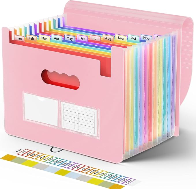 Sooez Accordion File Organizer, 13 Pockets Expanding File Folders, Portable by Sooez