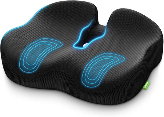 AUVON Ergonomic Donut Pillow Seat Cushion for Hemorrhoid & Tailbone Pain Relief, Thick Memory Foam Chair Cushions with Firm Support for Coccyx, Sciatica, Pressure Sores, Pregnancy, Postpartum Recovery-DeskLoop Office