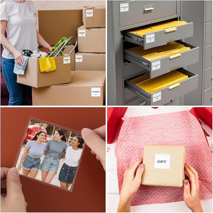 52 Pcs 3.5" x 3.5" Self Adhesive Index Card Pockets Label Pockets - Image 7