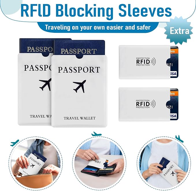 Family Passport Holder for Travel, RFID Blocking Travel Document Organizer - Image 6