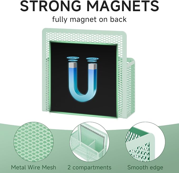 Marbrasse Magnetic Dry Erase Marker Holder, Mesh Pen Holder - Image 2