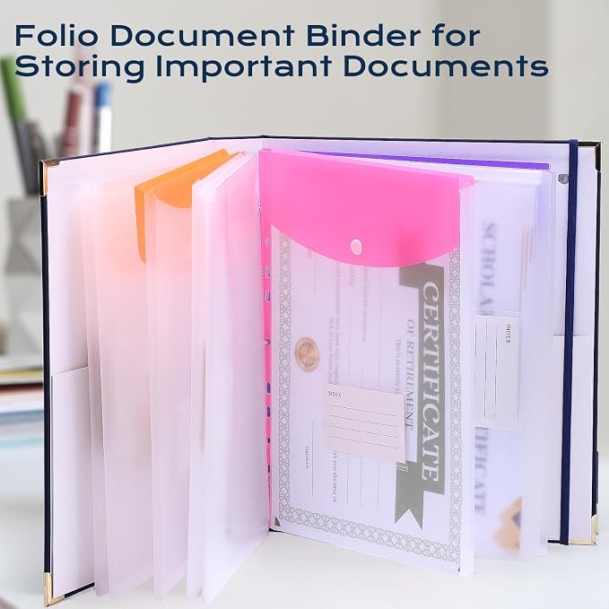 XKDOUS Document Organizer Linen Folio Folders - Image 7