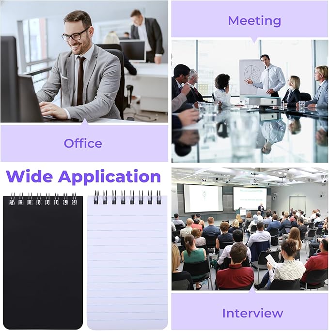 Small Spirals Notepads, 50 Pcs 3 x 5 Inches Mini Notebooks, 60 Sheets Mini Portable Pocket Notebook, Top Bound Notebook Memo Pads for Home Office School-DeskLoop Office