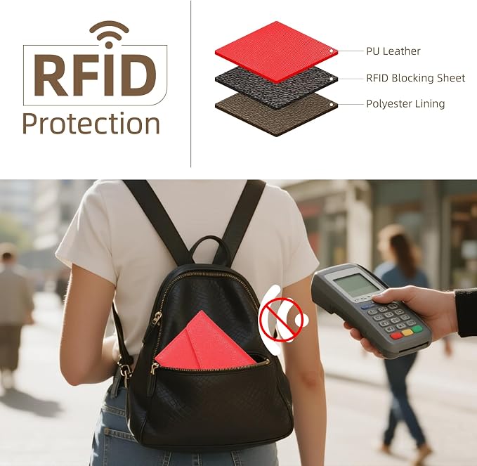 ZOPPEN Mulit-purpose Rfid Blocking Passport Holder Travel Wallet Passport and - Image 7