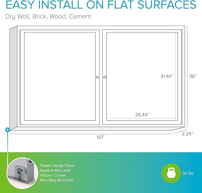Ghent 36"x60" 2-Door Outdoor Enclosed Vinyl Bulletin Board, Shatter Resistant, with Lock, Satin Aluminum Frame - Caramel (PA23660VX-181), Made in the USA-DeskLoop Office