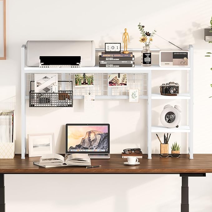 Snughome Desk Shelf, 44.9" Desktop Organizer Shelf, Desk Hutch - Image 4