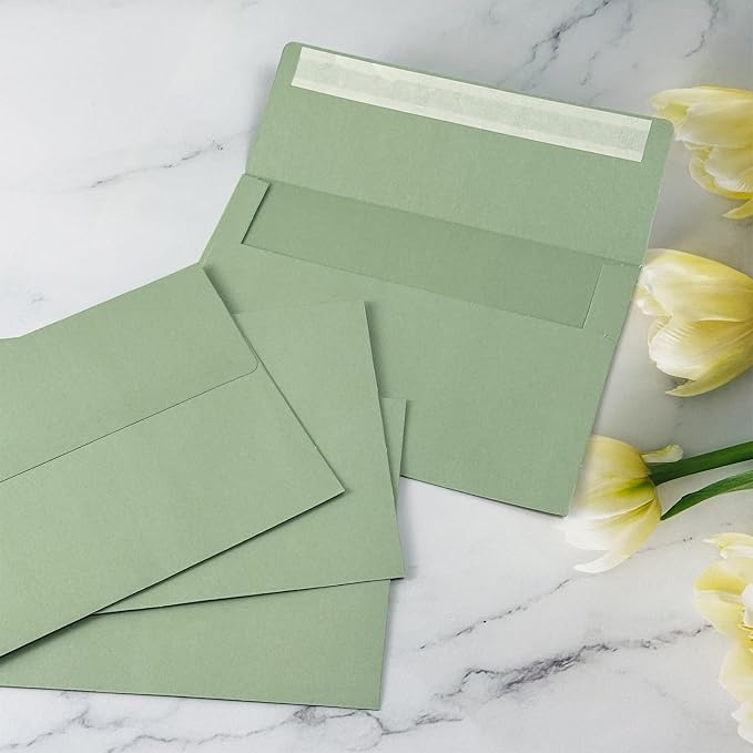 5x7 Envelopes For Invitation A7 Envelope green, 50 pack 5x7 card Envelopes Self - Image 6