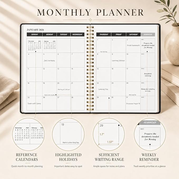 KMQOY Monthly Planner 2026-2027, 2026 Calendar 24 Months Planner, Jan 2026 - Image 5