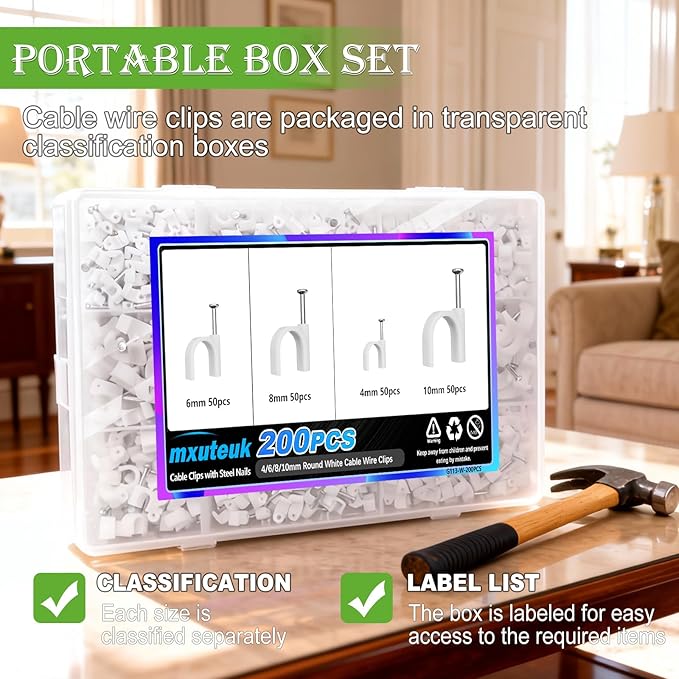 mxuteuk 200PCS Cable Clips - Image 5