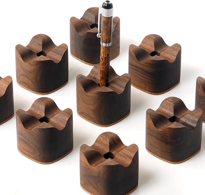 Generic Wood Pen Tray, Wooden Pen Holder, Minimalist Pen Rest, Wooden Desk Organizer Tray (M01-WALNUT) (WALNUT)-DeskLoop Office