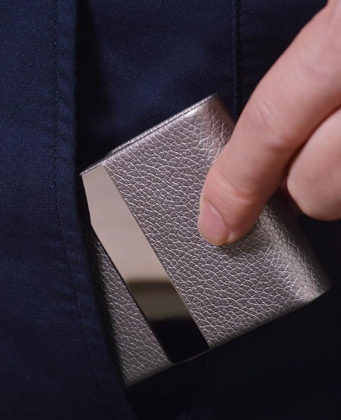 Business Card Holder with Ultra Slim Design, Business Card Case with Premium PU - Image 7