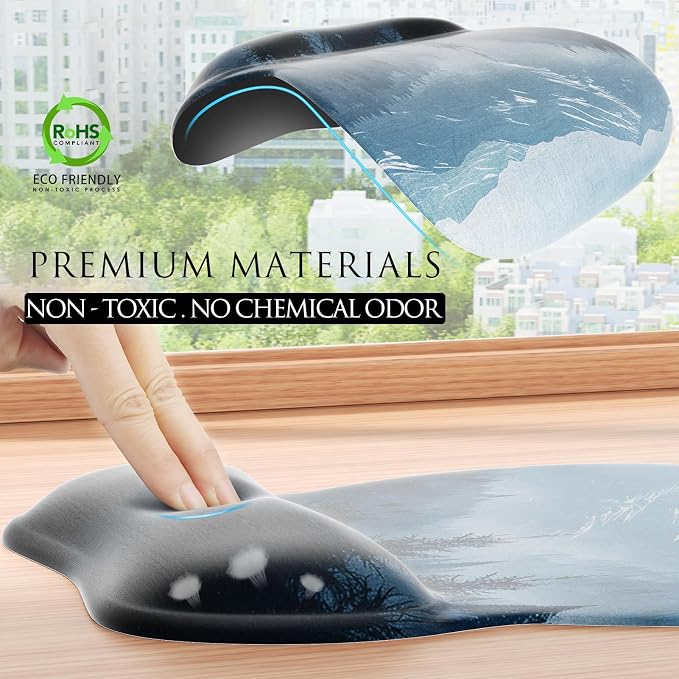 MROCO Ergonomic Mouse Pad with Gel Wrist Rest, 9.4 x 8.1 in, Cloud Forest | - Image 5
