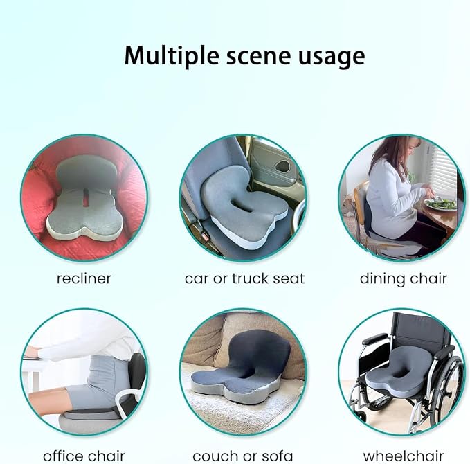 Orthopedic Cushion, Ergonomic Memory Foam L-Shaped Integrated Seat Cushions - Image 6