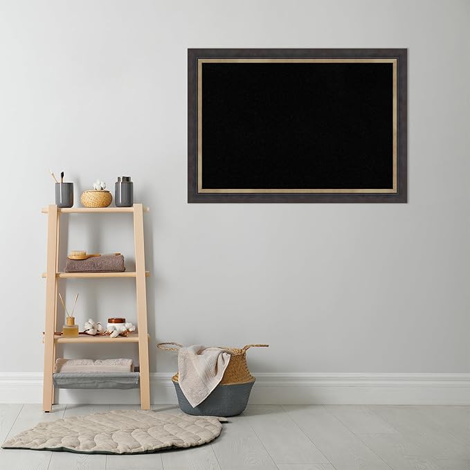 Amanti Art Black Cork Board for Wall, 29x41 Vision Board with Black Wood Frame, Large Corkboard Office Decor for Home Organization, Casual Corkboard Pinboard to Display Items for Home Organization in-DeskLoop Office