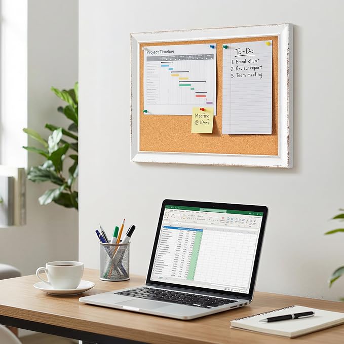 DOLLAR BOSS Distressed White Cork Board - Image 7