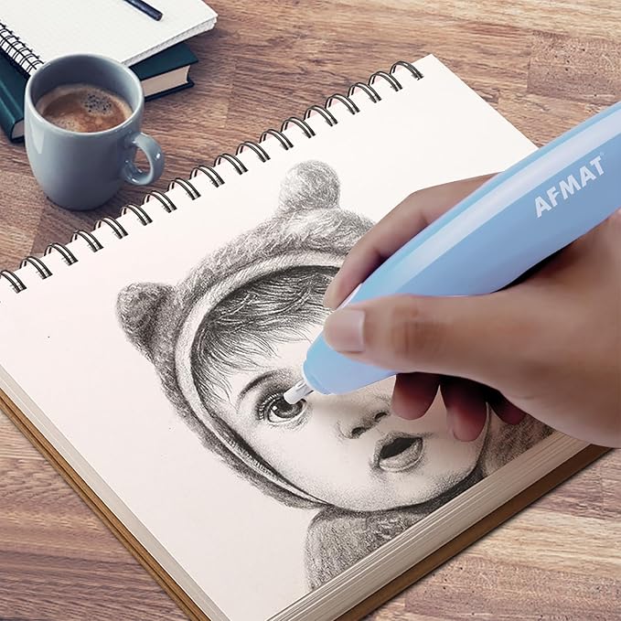AFMAT Electric Eraser, with 140 Refills, Rechargeable Pencil Eraser - Image 7