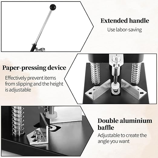 Corner Rounder Cutter Machine, R6mm R10mm 1.2”/ 30mm Thickness Card Paper Corner Punch, Heavy Duty Steel Metal Commercial Corner Rounder Punch with Paper Holding Device for Office School Business-DeskLoop Office