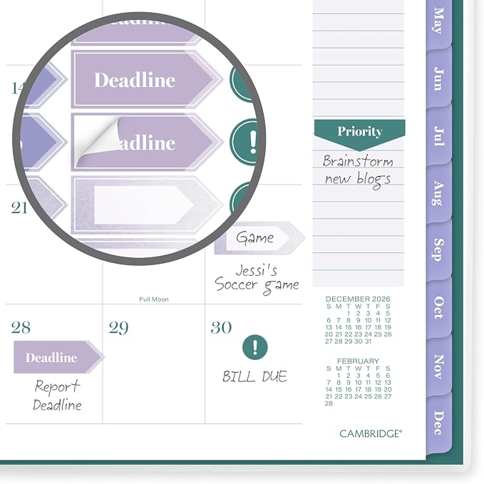 Mead Cambridge 2027 Planner, Weekly & Monthly, 5.5" x 8.5", Ombre Mist - Image 6