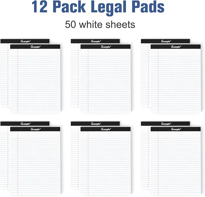 12 Pack White Legal Pads 8.5 x 11 Wide Ruled Note Pad 50 Sheets Notepads Micro - Image 5