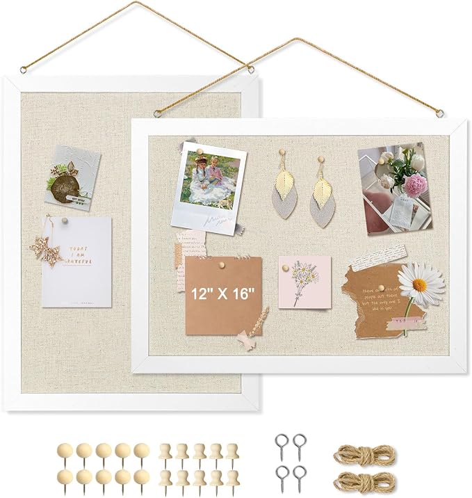 2-Pack Double-Sided Wood Framed Cork Board by AMUSIGHT