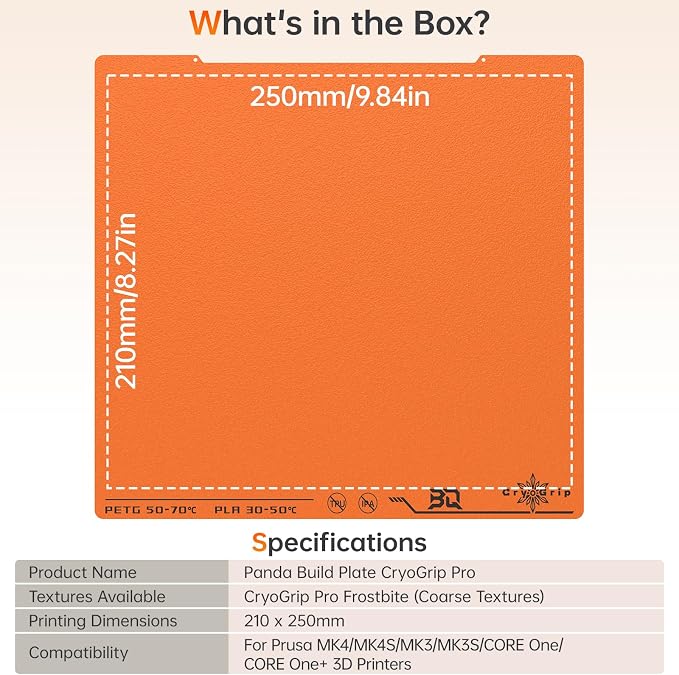 BIQU CryogripPro Frostbite Matte Orange Cold Build Plate - Image 8