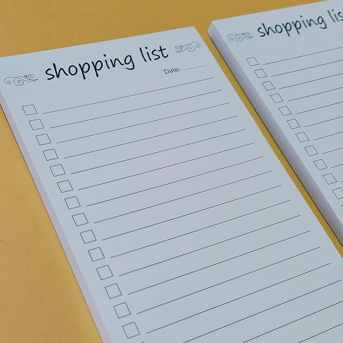Shopping List Notepad, Grocery List Task Planner Writing Pad, 2 Pack 3.7x8.5 - Image 2