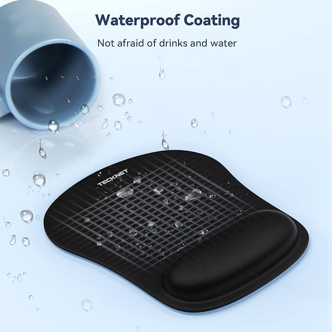 TECKNET 2 Pack Mouse Pad with Wrist Support, Ergonomic Gaming Mouse Pad Pain - Image 4