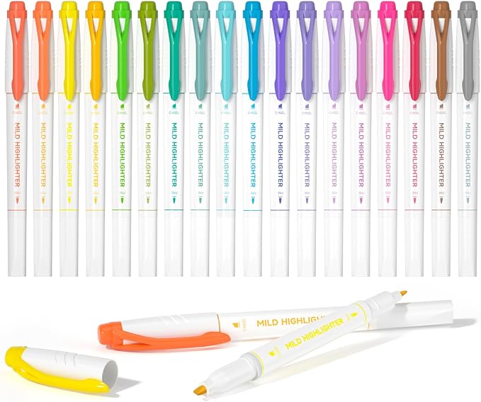 Shuttle Art Pastel Highlighters, 18 Colours Dual Tip Highlighters, Highlighter by ShuttleArt