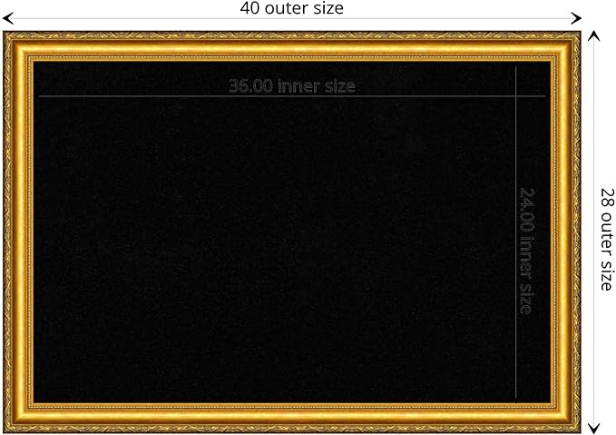 Amanti Art Black Cork Board for Wall, 28x40 Vision Board with Gold Wood Frame, Large Corkboard Office Decor for Home Organization, Traditional Corkboard Pinboard to display items for home organization-DeskLoop Office
