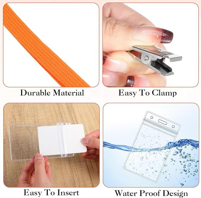 Marspark 100 Pcs ID Badge Holder - Image 3