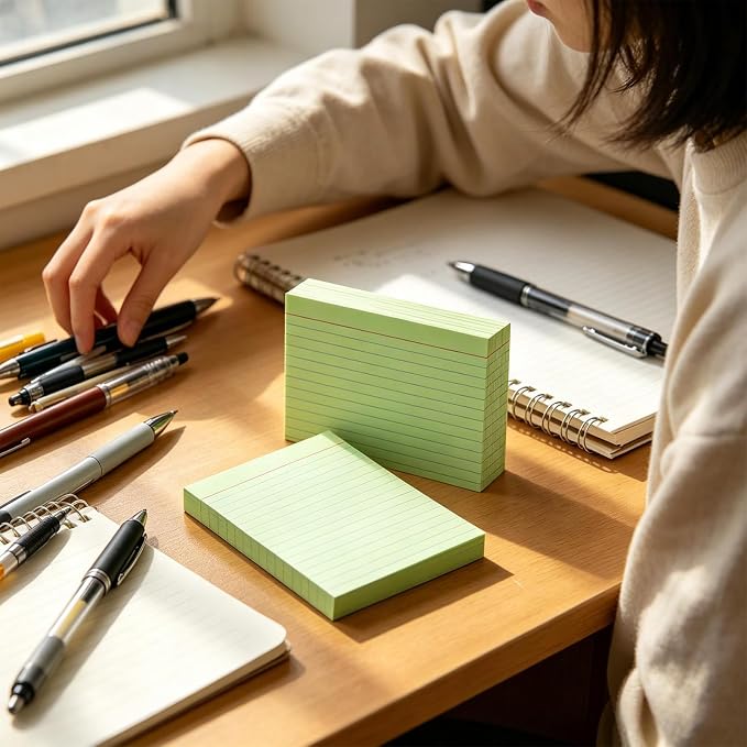 5x7 Green Flash Cards, Heavyweight 160gsm Green Index Cards - Image 5