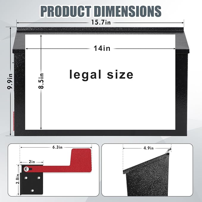 KYODOLED Wall Mount Mailboxes for Outside - Image 2