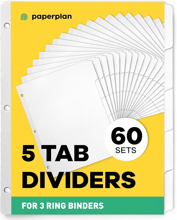 Paper Plan 3 Ring Binder Dividers by PaperPlan