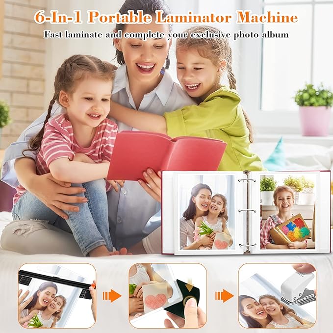 Laminator Machine, 9 Inch Thermal Laminater, Beixtopopo A4/A5/A6 Personal Laminator Machine with Laminating Sheets, 6 in 1 Heating Laminate Machine for Home School Office, Silent-DeskLoop Office