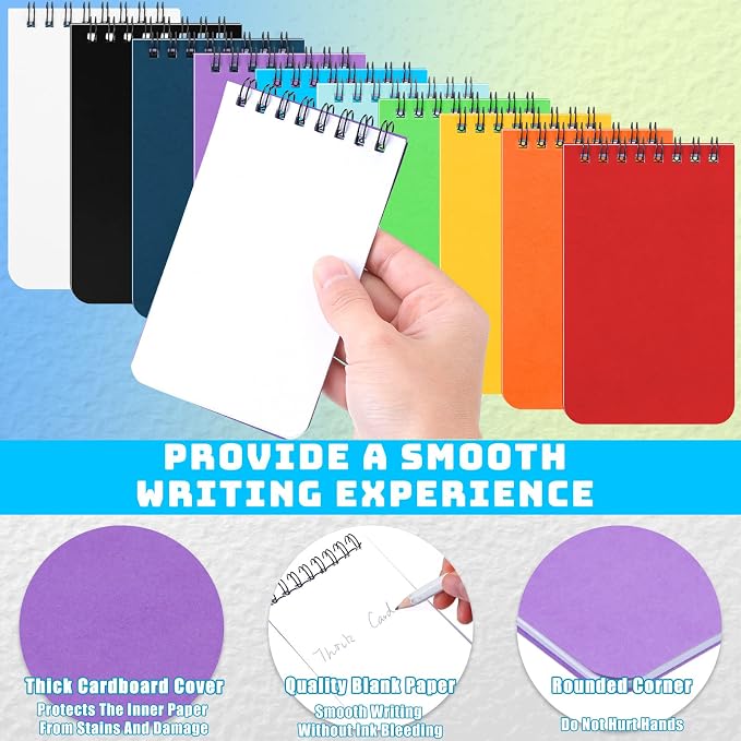 Kisston 120 Pcs Top Bound Memo Books Bulk Memo Notebooks 25 Sheets/pad Mini - Image 4