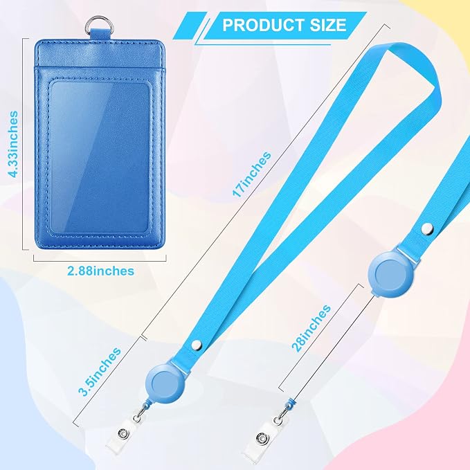 12 Pack ID Badge Holders with Retractable Lanyards Colorful Retractable - Image 3