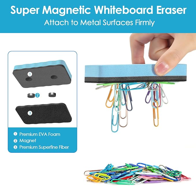 MaxGear Dry Erase Board Erasers, Classroom and Chalkboard Use, Teacher Supplies - Image 3