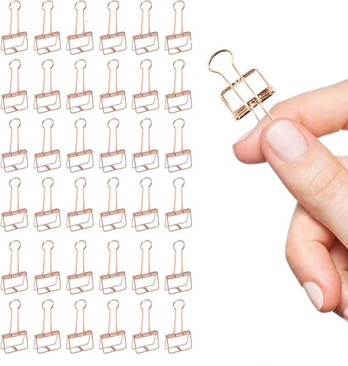 Rose Gold Hollow Out Micro Binder Clips by Makanu