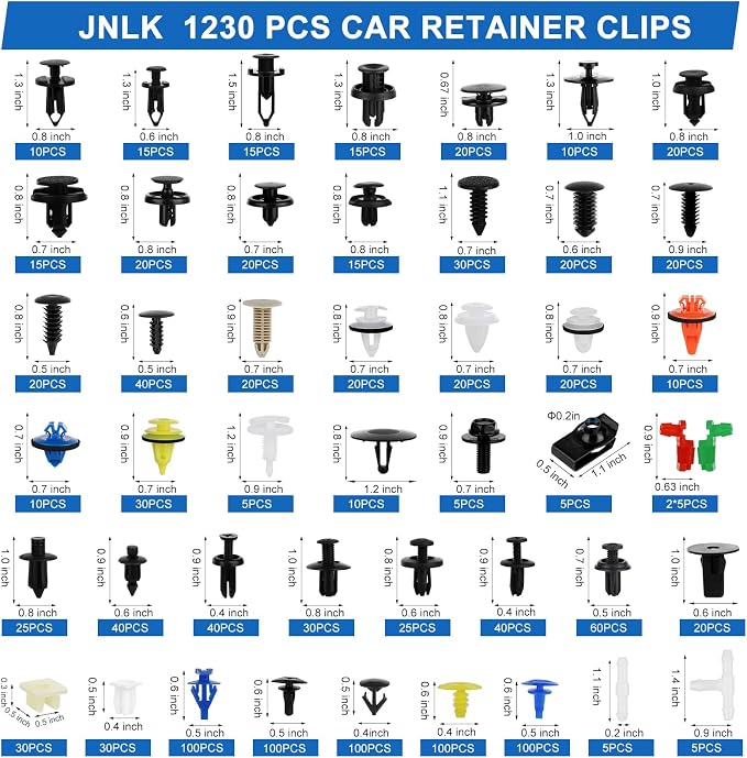 1365Pcs Car Push Retainer Clips Body Clips Plastic Fasteners Kit Fender Rivet - Image 2