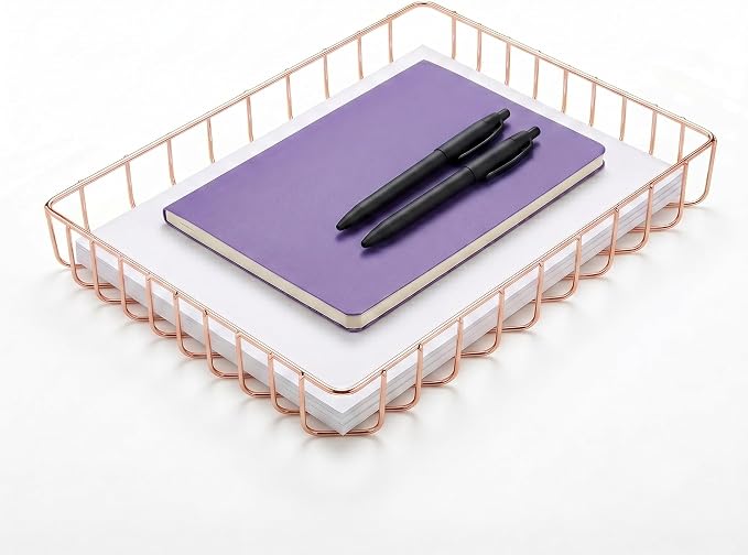 Elegant Gold Wire Desk Tray Organizer by Home