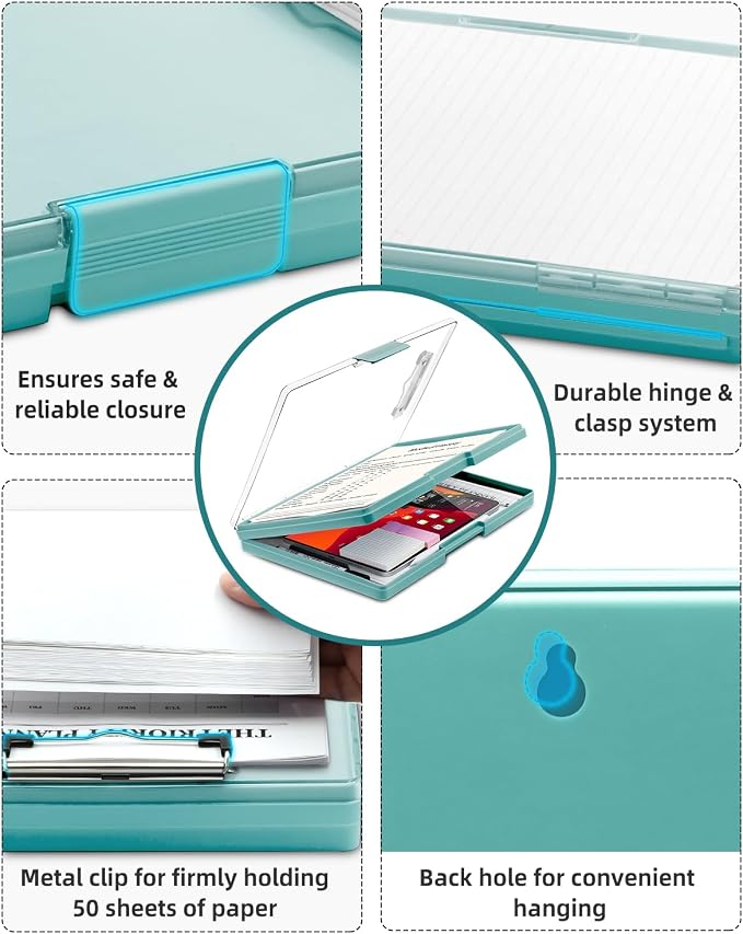 Clearview Clipboard with 2 Storage, Dry Erase 8.5x11 Heavy Duty ClipBoards - Image 7