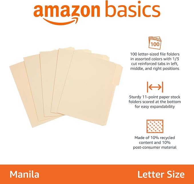Amazon Basics Sturdy File Folders - Image 2